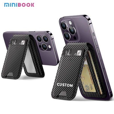 MN-2301 Leather Magnetic Card Holder Low MOQ Mix Models for Magsafe with Bracket Stand