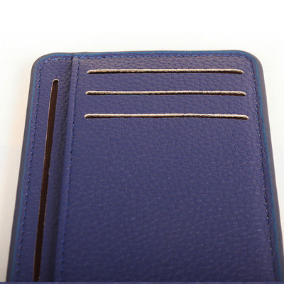 Customize ID Card Holder Wallet Leather with Zipper and 4 Slots Pocket Solid Color