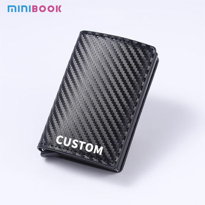 2024 Design Fashion Slim Wallets with Pop-up Aluminum Box and Carbon Fiber Card Holder