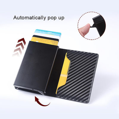 2024 Design Fashion Slim Wallets with Pop-up Aluminum Box and Carbon Fiber Card Holder