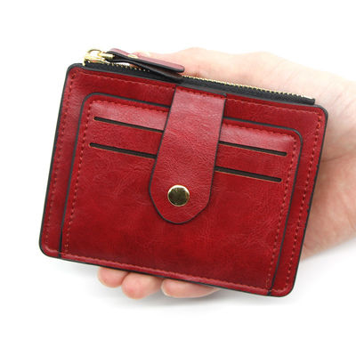 Credit Card Holder Wallet for Men and Women Unisex Pur Color Leather Pu Coin Purse