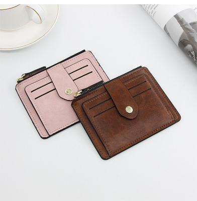 Credit Card Holder Wallet for Men and Women Unisex Pur Color Leather Pu Coin Purse