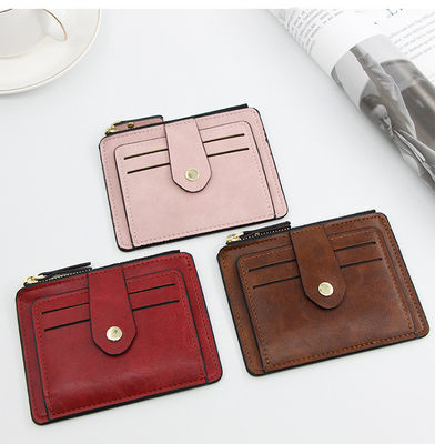 Credit Card Holder Wallet for Men and Women Unisex Pur Color Leather Pu Coin Purse