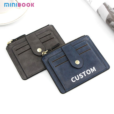 Credit Card Holder Wallet for Men and Women Unisex Pur Color Leather Pu Coin Purse