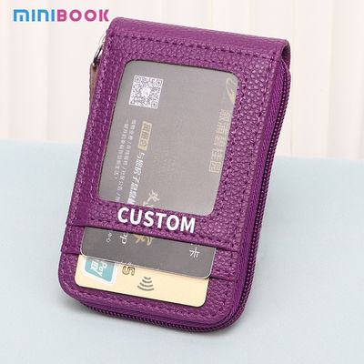 12 Slots Rfid Anti-Theft Wallet Popular Zippered Credit Card Bag for Low MOQ Mix Models