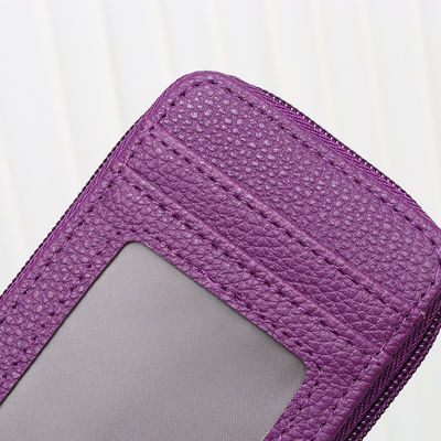 12 Slots Rfid Anti-Theft Wallet Popular Zippered Credit Card Bag for Low MOQ Mix Models
