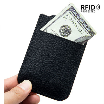 Business Custom Logo Genuine Leather Japanese Card Holder Wallet with RFID Protection