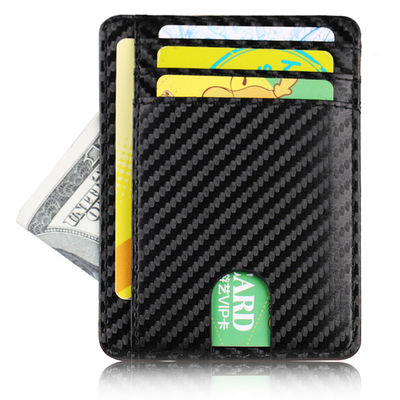 2024 Mens Pu Leather Credit Card Holder Rfid Blocking Wallet Slim Card Holder Solid Color