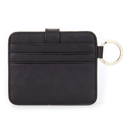 Fashion Cowhide Leather Keychain Wallet Credit Card Holder for Men Women Custom Stitch