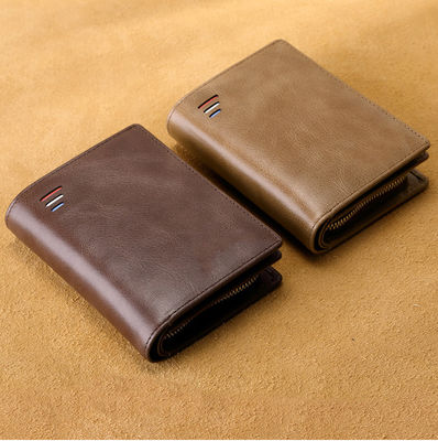 Luxury Men's Genuine Leather Wallet with RFID Blocking and Multifunctional Design