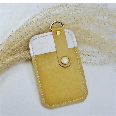 Package Size 9*6.5*0.5CM PU Leather Credit Card Holder Keychain for Women's Essentials