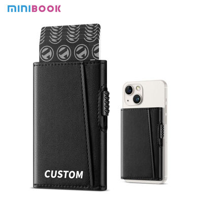 Mens Leather Aluminum Pop Up Wallet Case Card Holder with Custom Logo Avaliable
