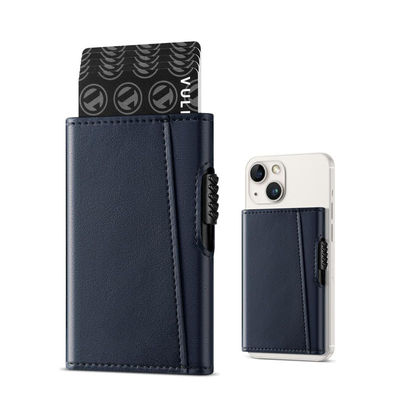 Mens Leather Aluminum Pop Up Wallet Case Card Holder with Custom Logo Avaliable