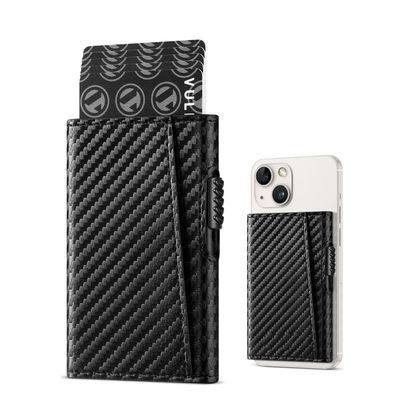 Mens Leather Aluminum Pop Up Wallet Case Card Holder with Custom Logo Avaliable