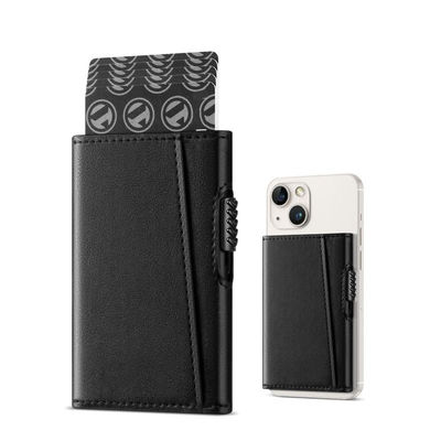 Mens Leather Aluminum Pop Up Wallet Case Card Holder with Custom Logo Avaliable