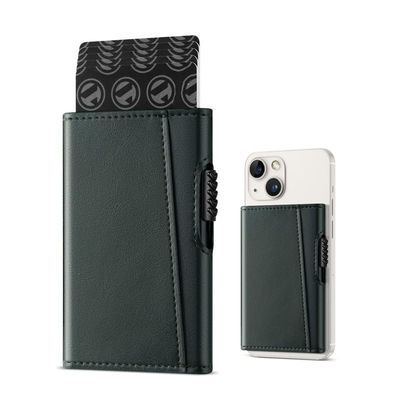 Mens Leather Aluminum Pop Up Wallet Case Card Holder with Custom Logo Avaliable