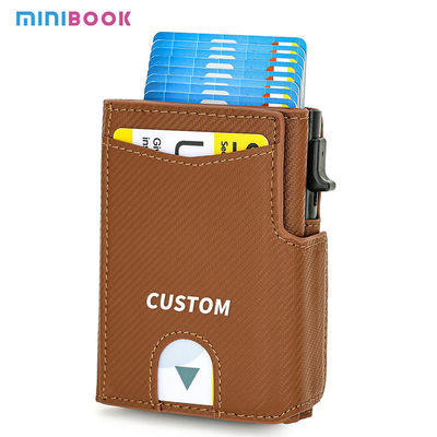 RFID Blocking Pop Up Leather Credit Card Holder with Multiple Zipper Wallet Handmade