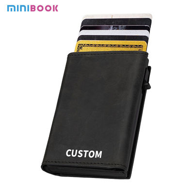 First Layer Crazy Horse Genuine Leather Men's Wallet Short Retro Card Box Cowhide Wallet