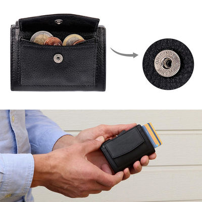 Advantageous Custom Mens Pu Leather Card Holder with Metal Box and Low MOQ Mix Models
