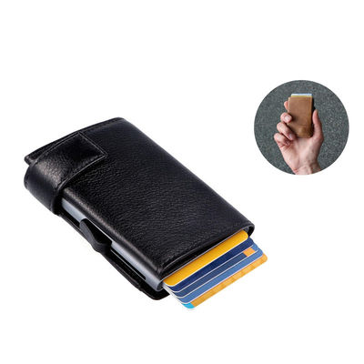 Advantageous Custom Mens Pu Leather Card Holder with Metal Box and Low MOQ Mix Models