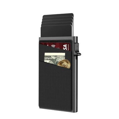 Pop Up RFID Blocking Tarjetero Hombre Piel Metal Credit Card Holder Man Wallet with Small Pocket