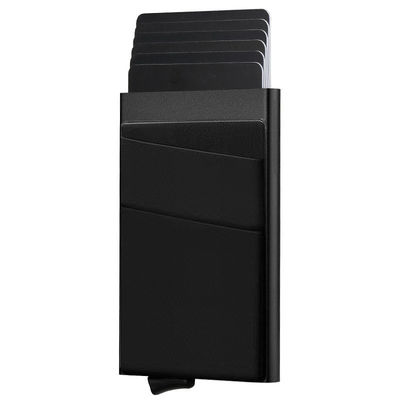 Pop Up RFID Blocking Tarjetero Hombre Piel Metal Credit Card Holder Man Wallet with Small Pocket
