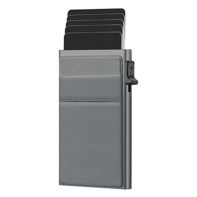 Pop Up RFID Blocking Tarjetero Hombre Piel Metal Credit Card Holder Man Wallet with Small Pocket