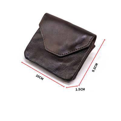 Convenient Trifold PU Leather Small Coin Purse Business Card Holder with Snap Closure