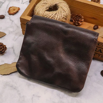Convenient Trifold PU Leather Small Coin Purse Business Card Holder with Snap Closure