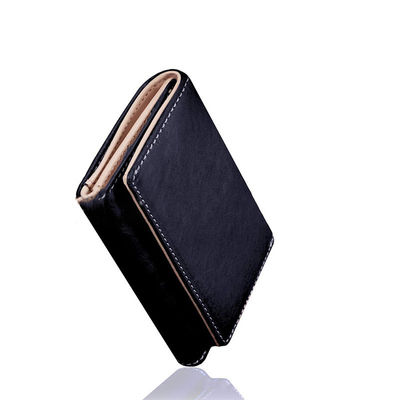 2024 Business Aluminum Genuine Leather ID Card Holder Cases Rfid Slim Fashion Wallet
