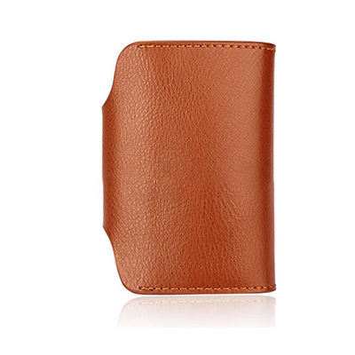 Leather Button Wallet Short Business Card Wallet with RFID Protection and Lock Buckle