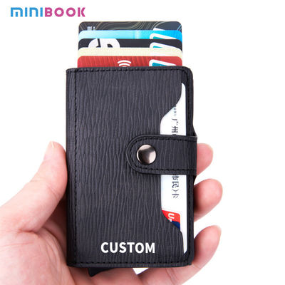 PU Slim Wallet Carbon Card Case Credit Card Holder For Men pop up cardholder custom