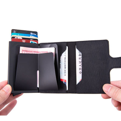 PU Slim Wallet Carbon Card Case Credit Card Holder For Men pop up cardholder custom