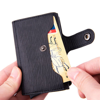 PU Slim Wallet Carbon Card Case Credit Card Holder For Men pop up cardholder custom