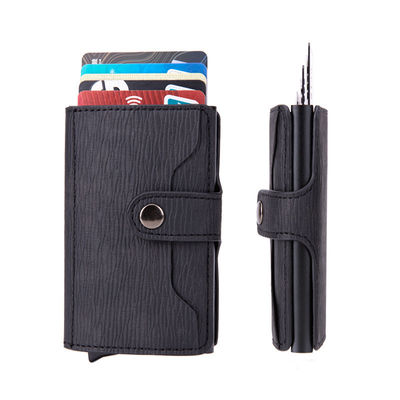 PU Slim Wallet Carbon Card Case Credit Card Holder For Men pop up cardholder custom