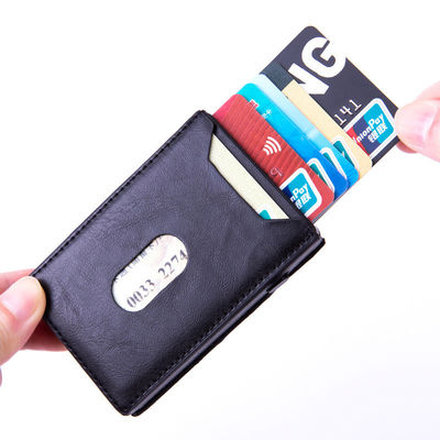 6.5cm * 9.8cm * 1.6cm Package Size Custom Logo Packaging Real Leather Credit Cards Holders
