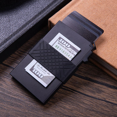 Low MOQ Pop up Card Case RFID Blocking Business Card Holder with Cash and Metal Cards