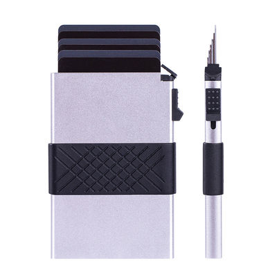 Low MOQ Pop up Card Case RFID Blocking Business Card Holder with Cash and Metal Cards