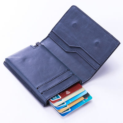 Multi-styles RFID Blocking Credit Cards Holder Wallet Crazy PU Leather Business Card Holders