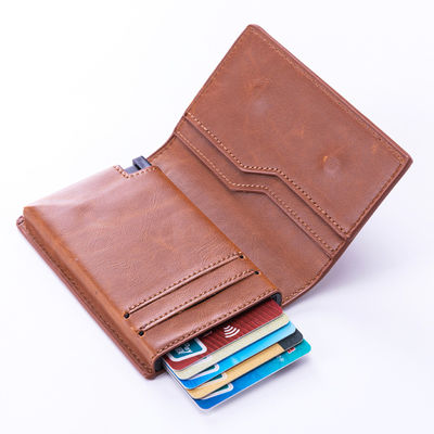 Multi-styles RFID Blocking Credit Cards Holder Wallet Crazy PU Leather Business Card Holders