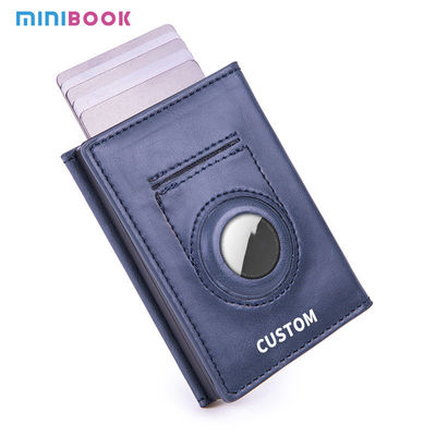 PU Custom Rfid Blocking Leather Metal Credit Card Holder Protective Carbon Fiber Wallet