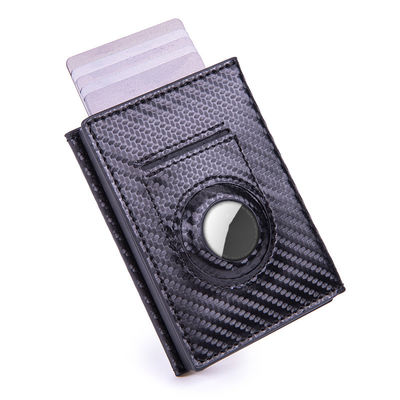 PU Custom Rfid Blocking Leather Metal Credit Card Holder Protective Carbon Fiber Wallet