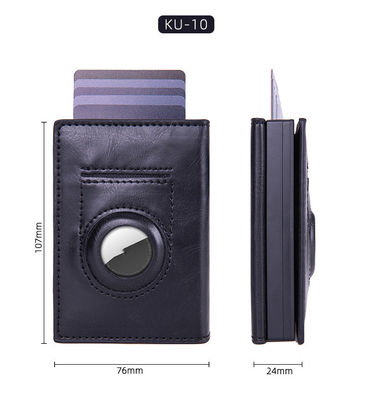 PU Custom Rfid Blocking Leather Metal Credit Card Holder Protective Carbon Fiber Wallet