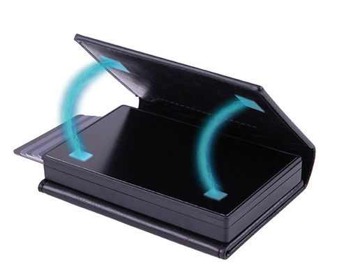 PU Custom Rfid Blocking Leather Metal Credit Card Holder Protective Carbon Fiber Wallet