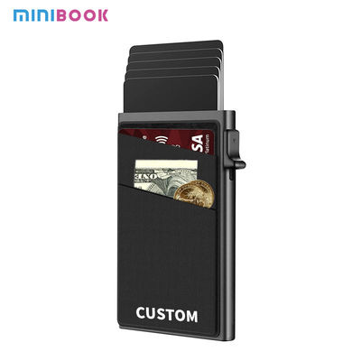 Fashion Style Auto Pop up Minimalist Business RFID Blocking Credit Card Holder Wallet with Money Pocket