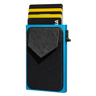 2024 Aluminum Metal Rfid Blocking Pop Up Wallet for Slim Business Card Organization