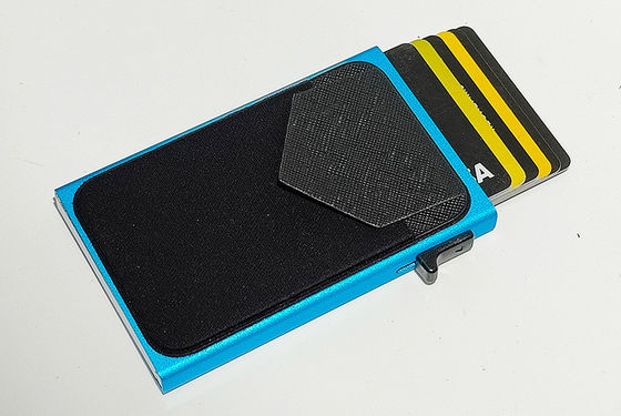 2024 Aluminum Metal Rfid Blocking Pop Up Wallet for Slim Business Card Organization