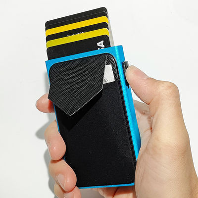 2024 Aluminum Metal Rfid Blocking Pop Up Wallet for Slim Business Card Organization