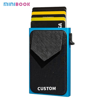2024 Aluminum Metal Rfid Blocking Pop Up Wallet for Slim Business Card Organization