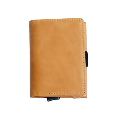 Mix Models Low MOQ Fashionable PU Leather Pop Up Smart Metal Wallet for Smart Storage